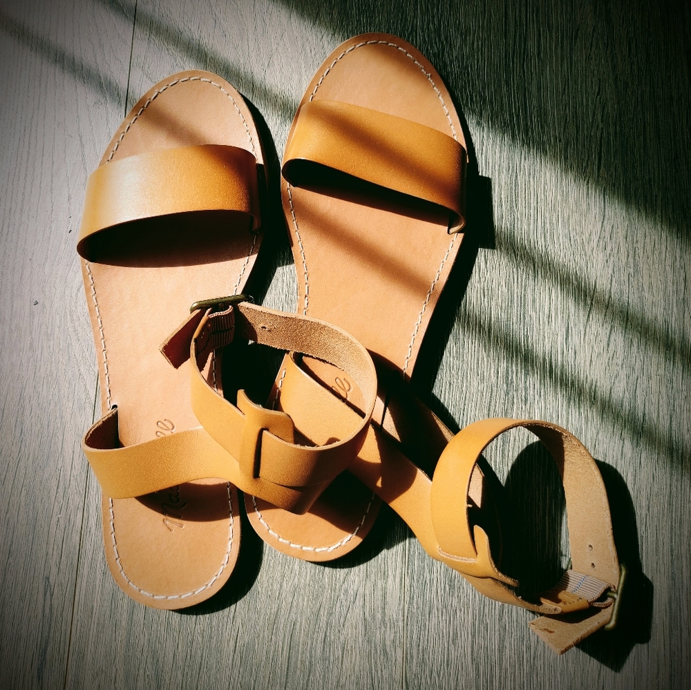 Madewell Camel Leather Sandals